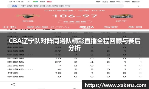 CBA辽宁队对阵同曦队精彩直播全程回顾与赛后分析